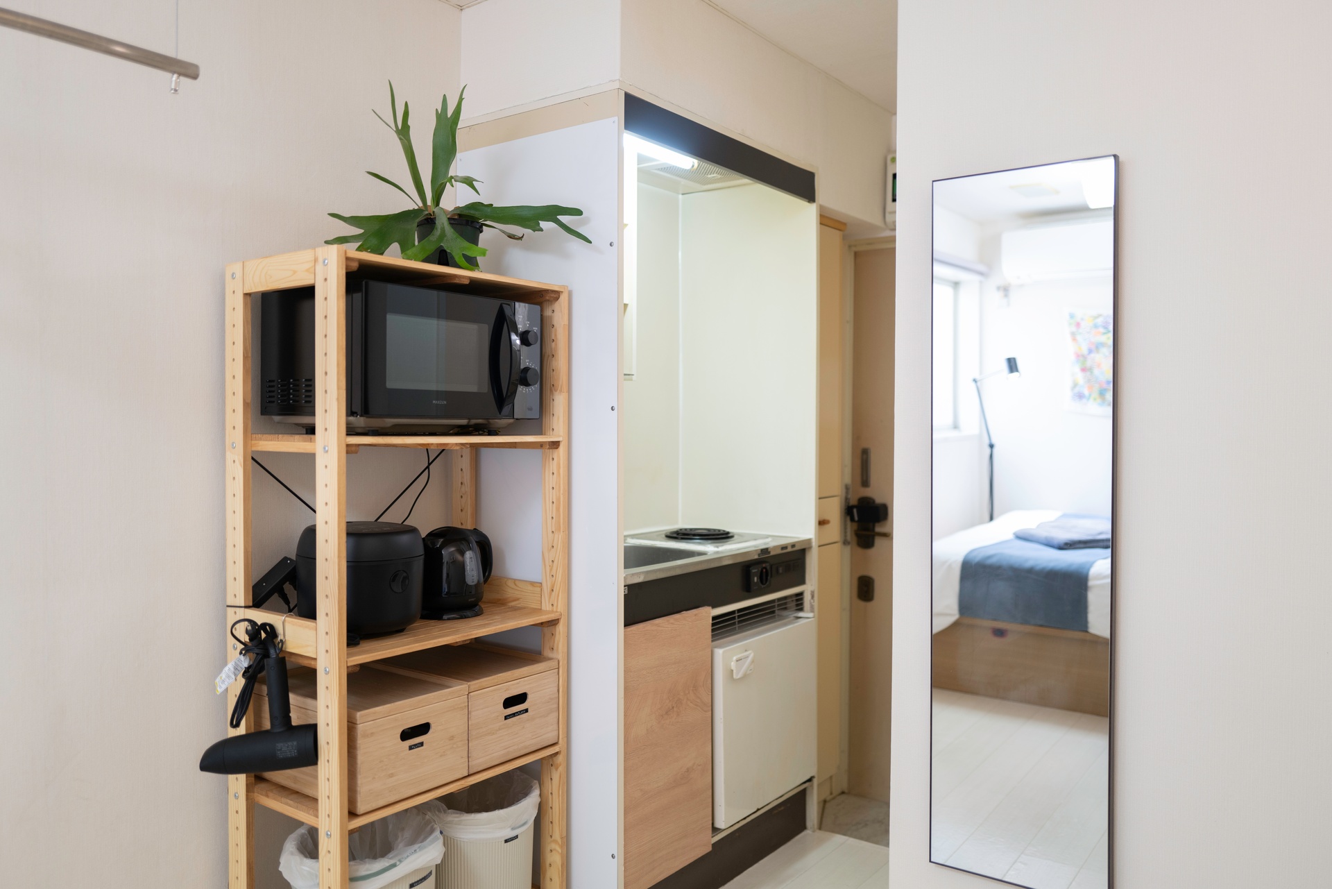 Kitchen and hallway with appliances